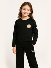 Girls Black 100% Cotton Full Sleeve Sweatshirt