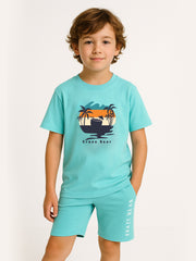 Kids Mint Green Unisex Summery Cotton Tee