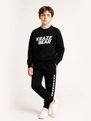 Boys Black Terry Trackpants