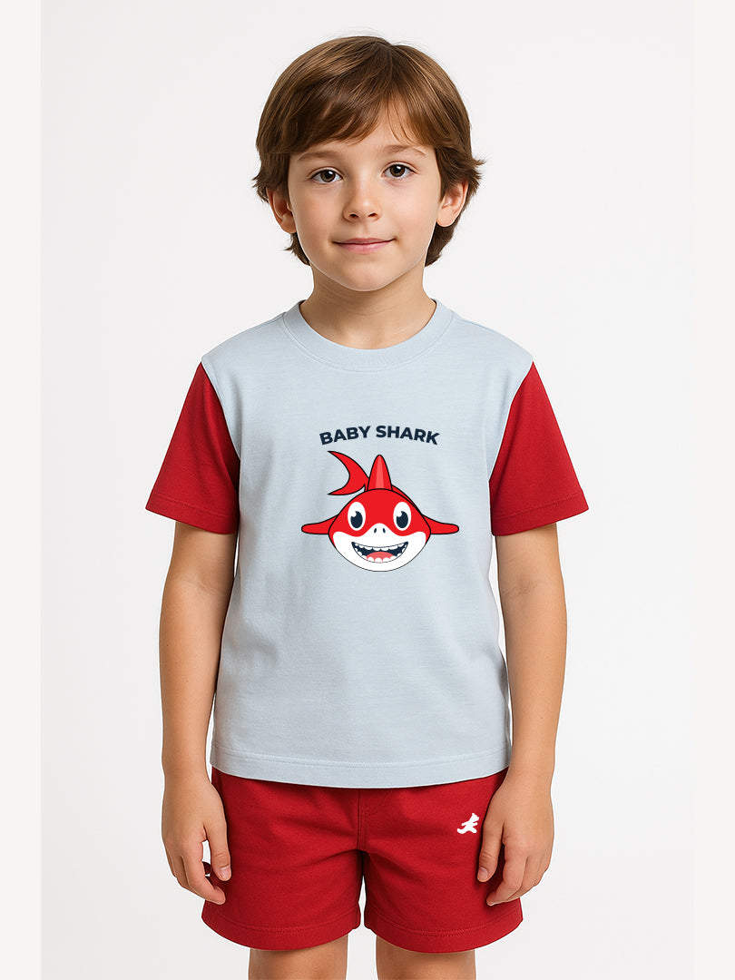 Krazebear-boys-tshirts-cotton-tees-short-set-white red-krazer-baby shark-age-3-to-8-kids-clothes-australia-_16