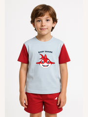 Krazebear-boys-tshirts-cotton-tees-short-set-white red-krazer-baby shark-age-3-to-8-kids-clothes-australia-_16