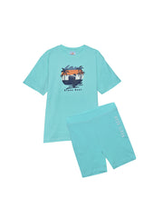 Krazebear-gilrs-tshirts-cotton-tee-short-set-mint_green-krazer-tiger-age-9-to-13-kids-clothes-australia-_9