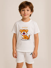 Boys White Krazer Unisex Cotton Tee