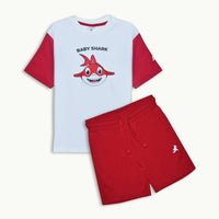 Krazebear-boys-tshirts-cotton-tees-short-set-white red-krazer-baby shark-age-3-to-8-kids-clothes-australia-_3